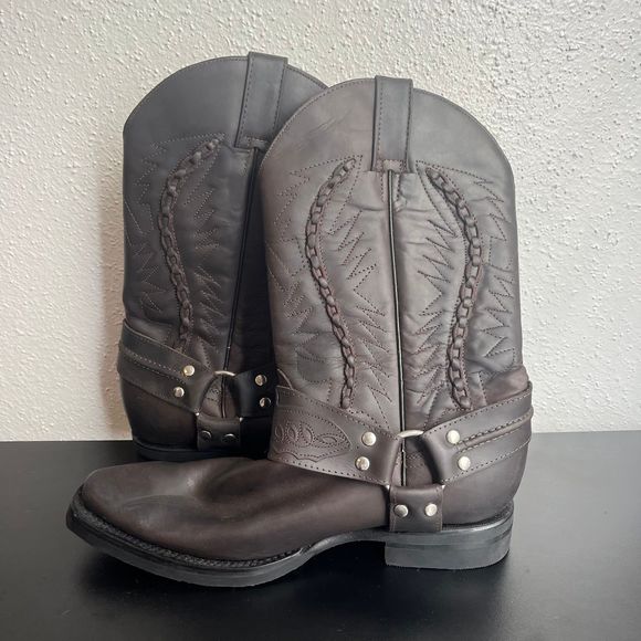 Grinders Leather Cowboy Western Boots Brown Mens Size 10.5 US / 44 EU - Picture 4 of 6